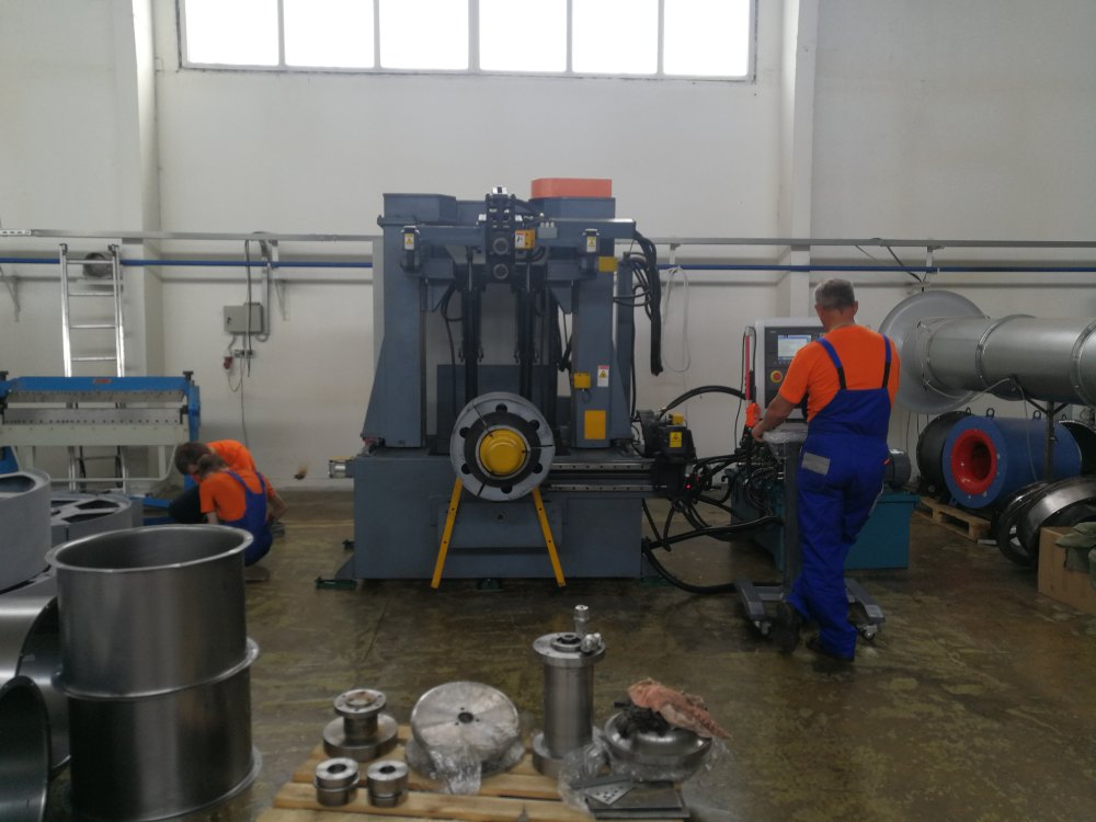 CNC flanging machine in Russian customer factory