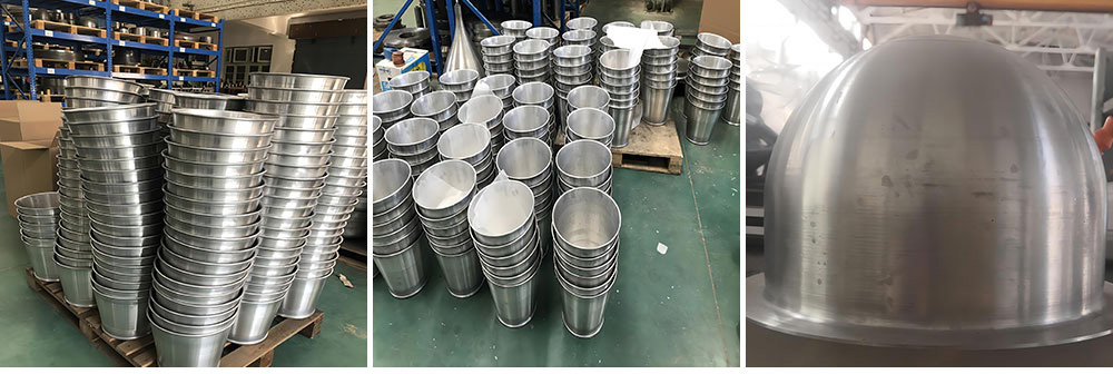 Metal spinning machine in customer batch production