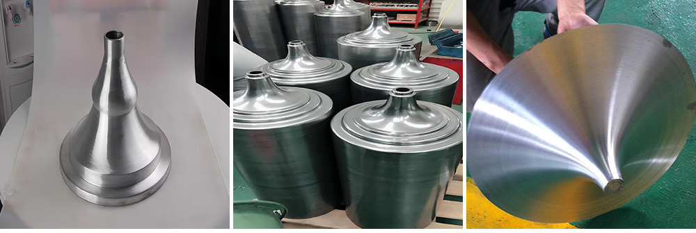 Metal bar base produced by metal spinning