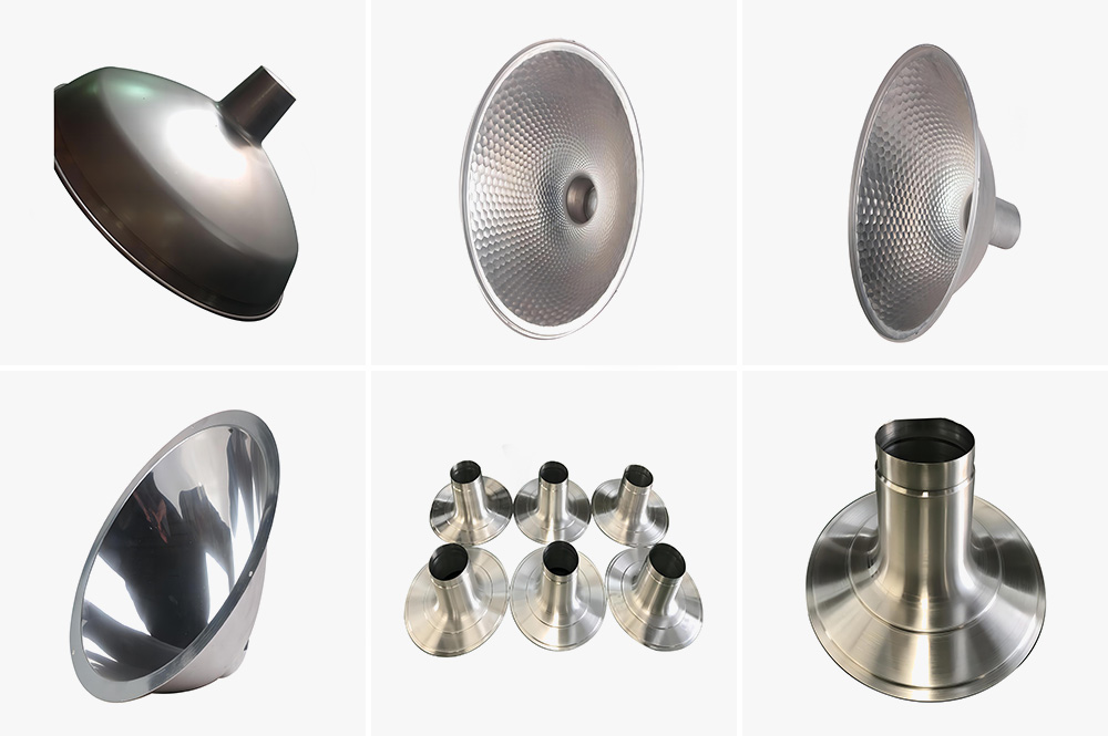 Metal spun lampshade and base