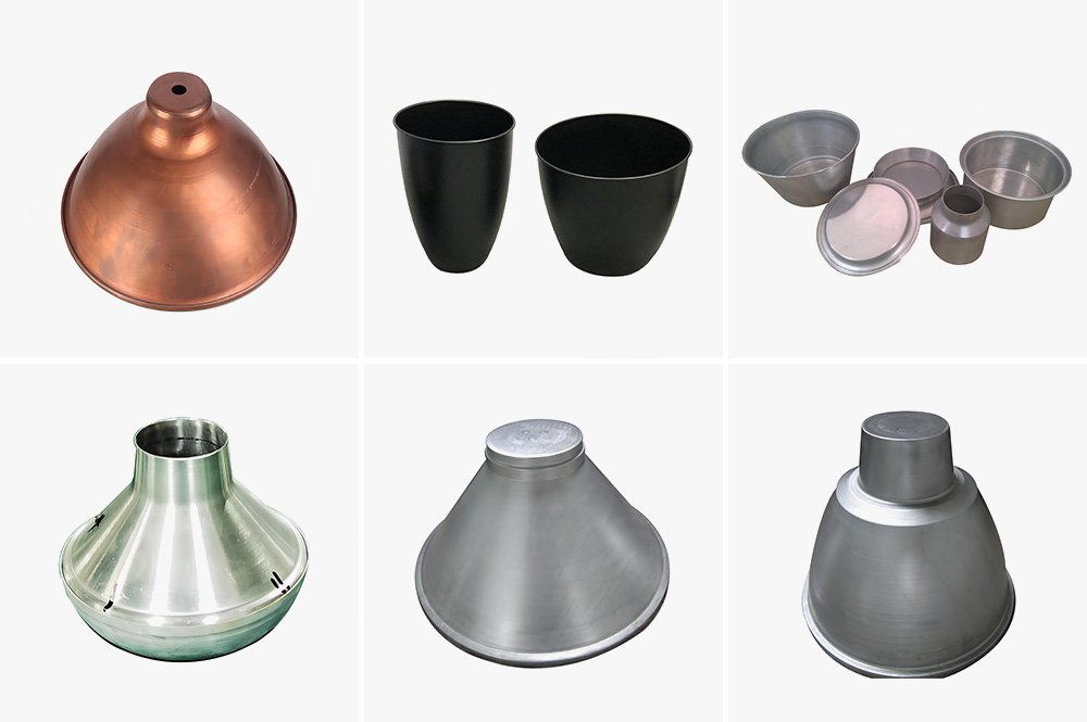 Metal spinning accessories of different materials are used in lighting and furniture industries