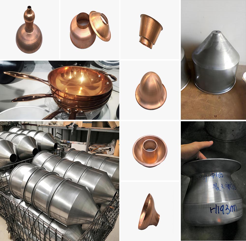 Metal Spinning For Copper Frying Pan and Stainless Steel Funnel