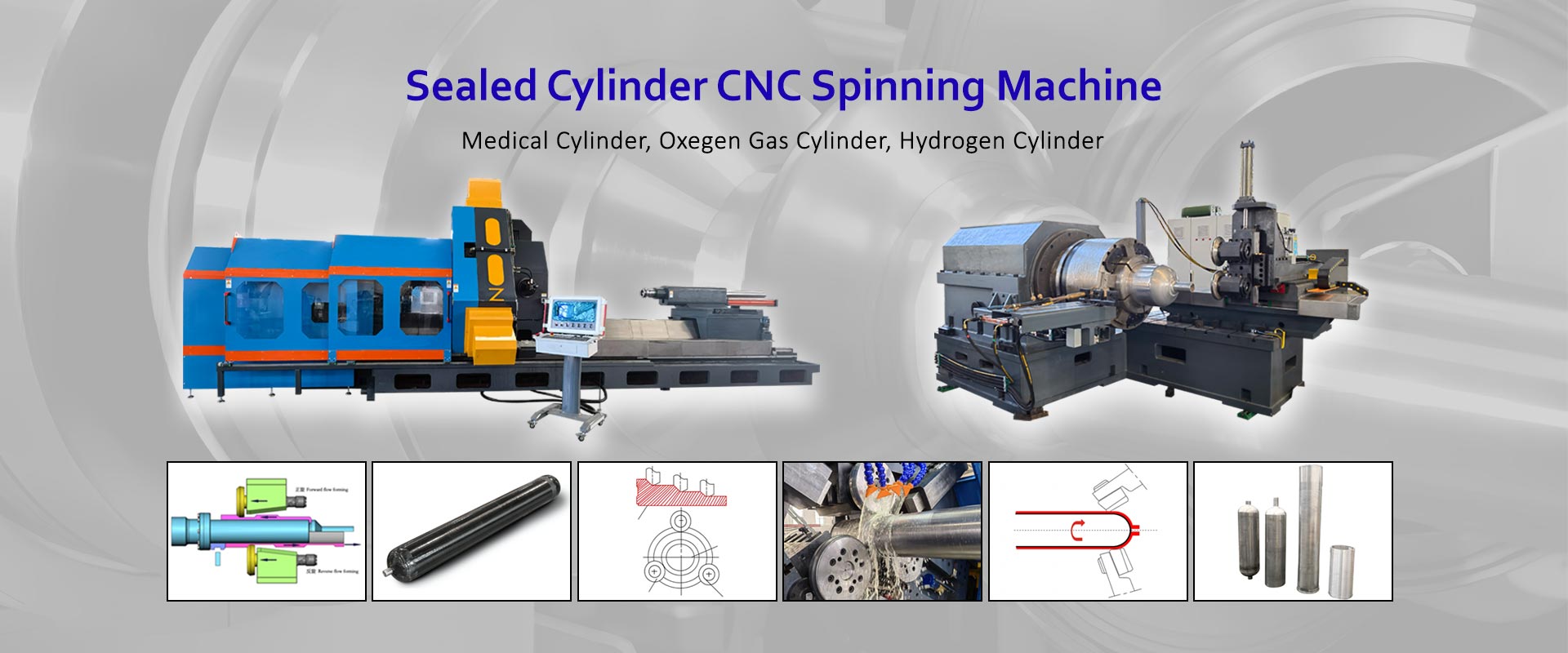 Multi-Round Flow Forming Machine And Neck Spinning For Hydrogen Cylinders
